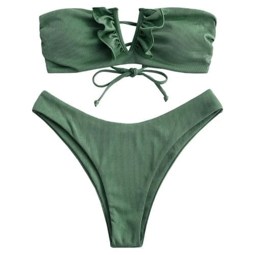 olive green bikini set