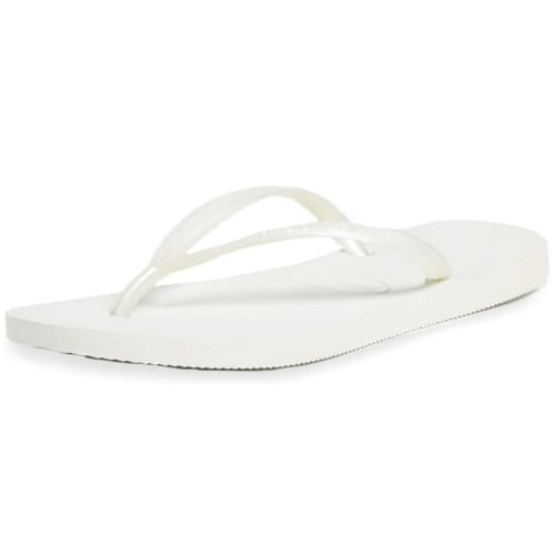 white flip-flops