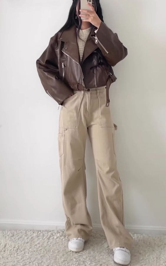 cargo pants outfits: earthy tones
